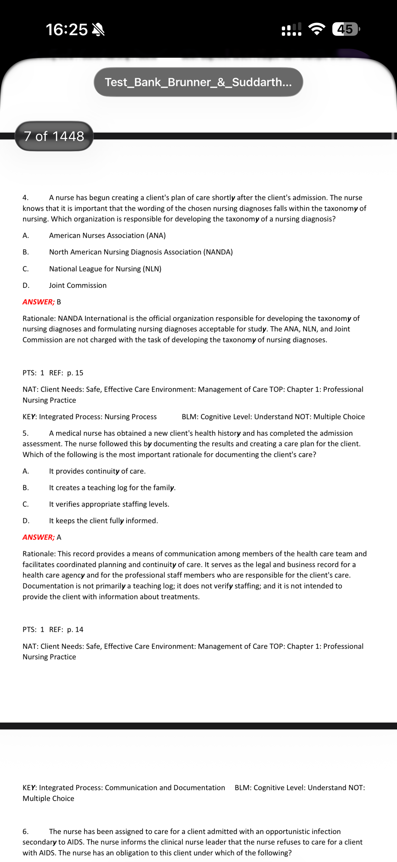 Test bank Brunner & Suddarth's Medical- Surgical Nursing 16th Edition by Hinkle