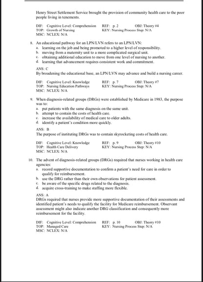 TEST BANK FOR FUNDAMENTAL CONCEPTS AND SKILLS FOR NURSING 6TH EDITION BY WILLIAMS.