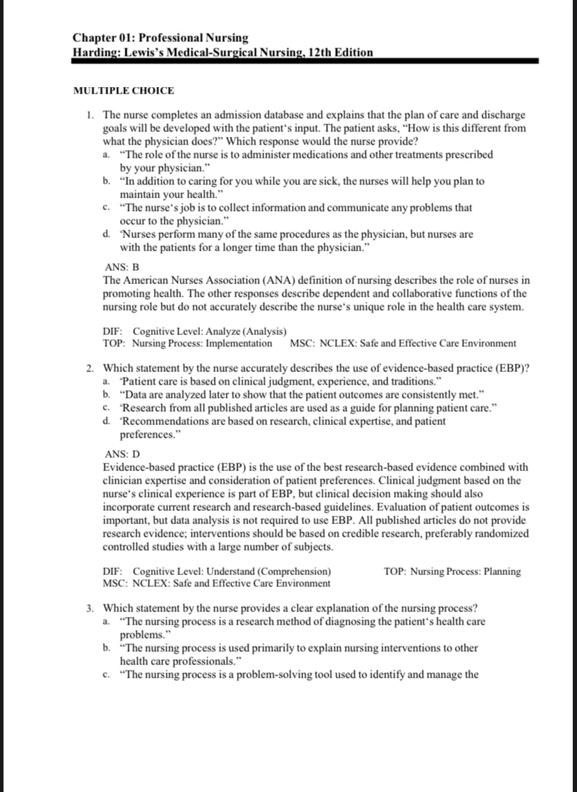 Test bank Lewis's MedicalSurgical Nursing Assessment and Management
