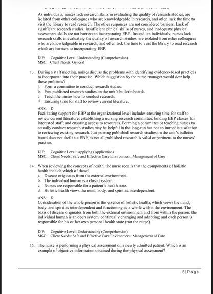 Test bank Physical Examination and Health Assessment 9th edition by Jarvis